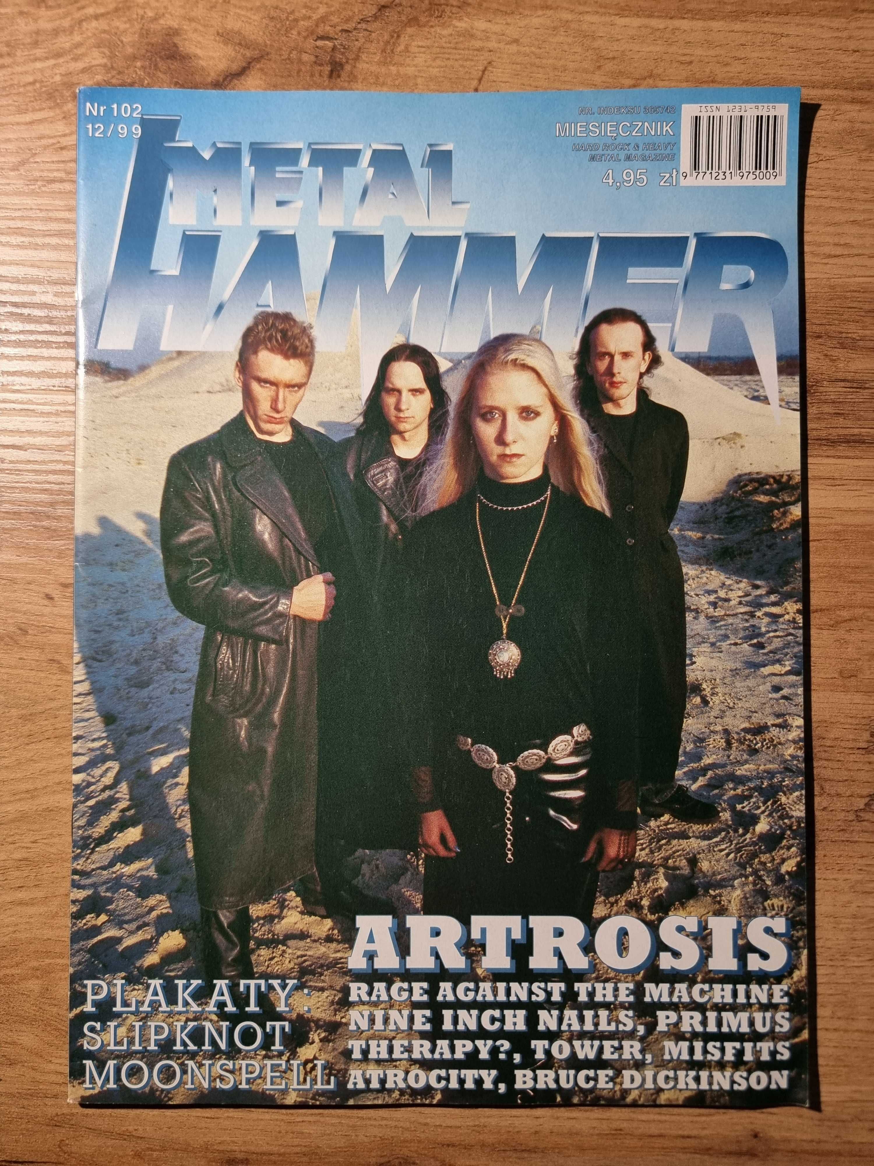 UNIKAT! Metal Hammer 12/1999 - Artrosis, Plakaty: Slipknot i Moonspell