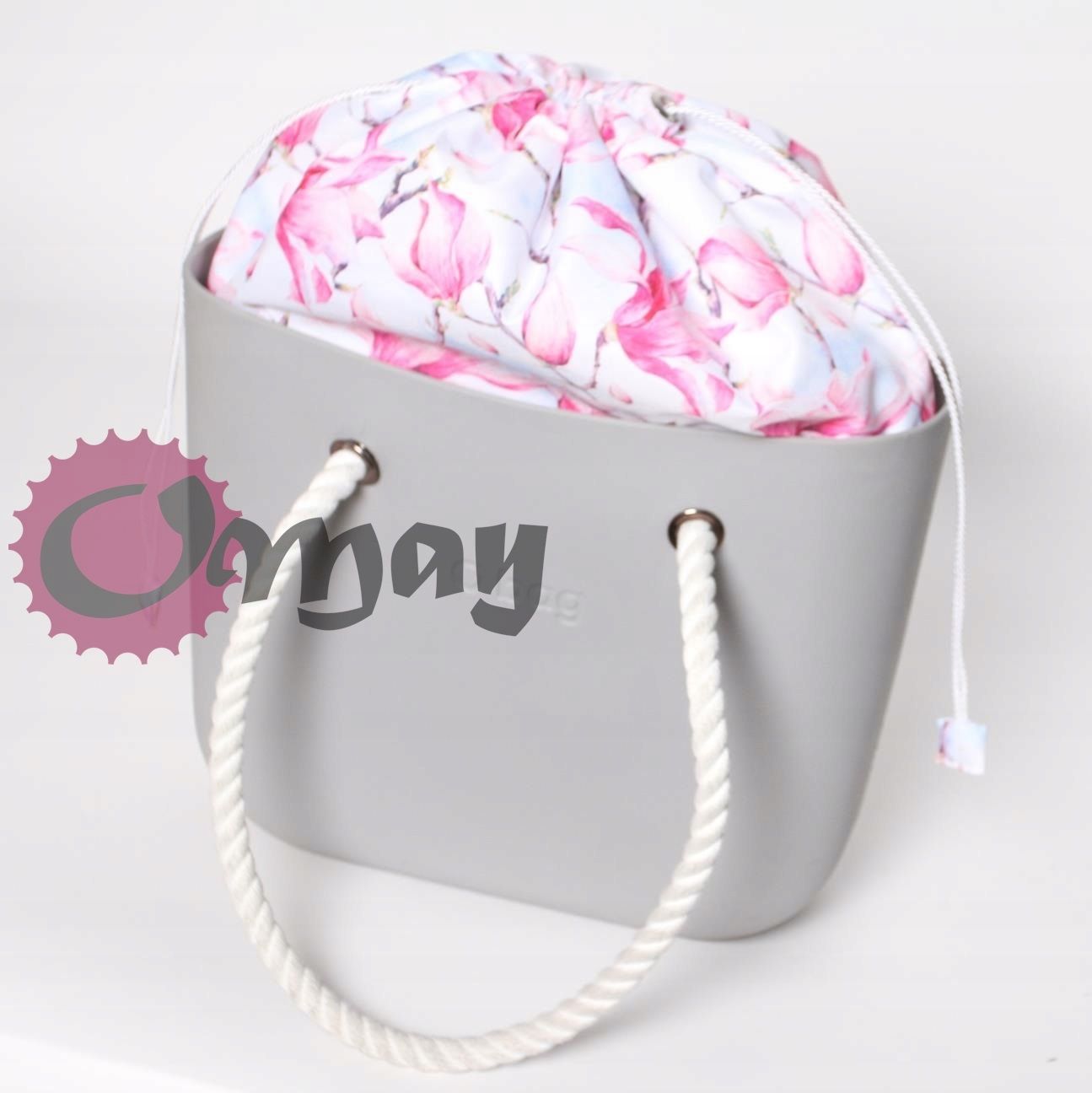organizer OBAG STANDARD WOREK magnolie kwiaty pudrowe 2 kieszenie OMAY