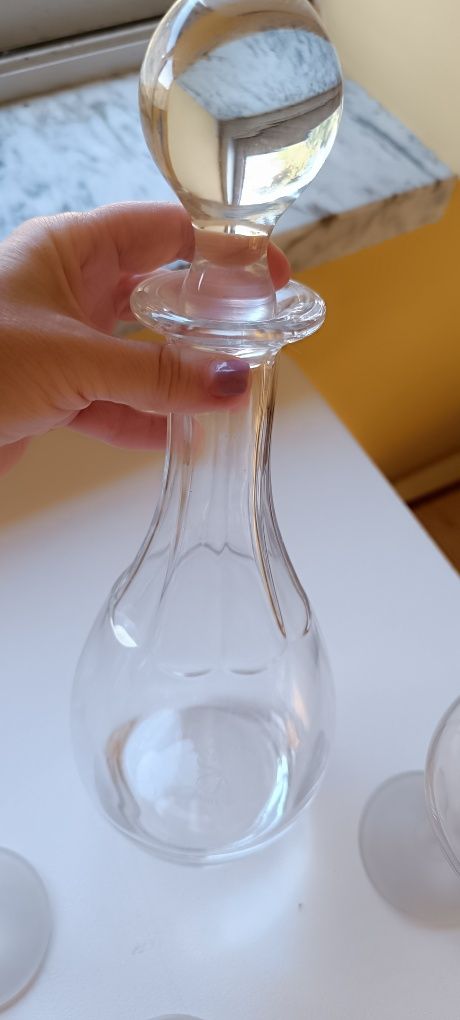 Conjunto de cristal de garrafa + 6 copos + 5 bases. Usado