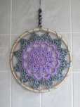Zawieszka szydełkowa boho mandala na obręczy *Duża* Z koralikami