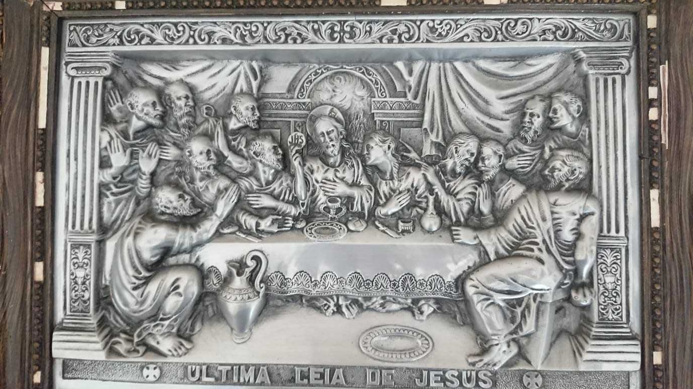 Ultima Ceia de Jesus - em Estanho
