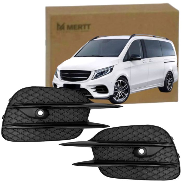 Kratka zderzaka atrapa LEWA PRAWA srebrna MERCEDES V-KLASA W447 AMG 2014-25