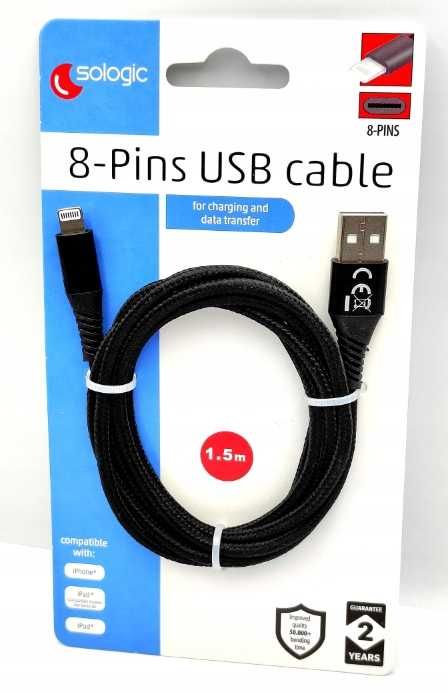 Kabel USB Apple Lightning Iphone iPad Pro 8 pin ładowanie długość 1,5m