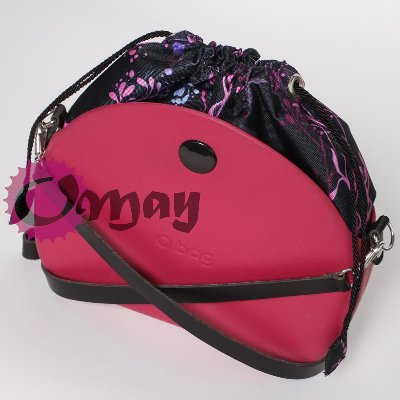 CZARNY organizer do OBAG MOON LIGHT worek kwiaty liście komin OMAY