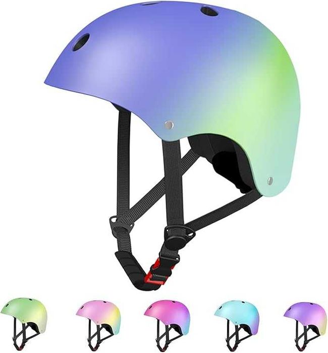 Regulowany kask do jazdy na deskorolce dla chłopców i dziewczynek,