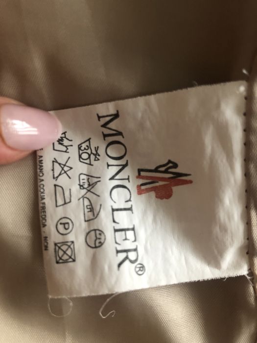 kurtka z suwakami Moncler beżowa rozmiar S vintage y2k puffer jacket