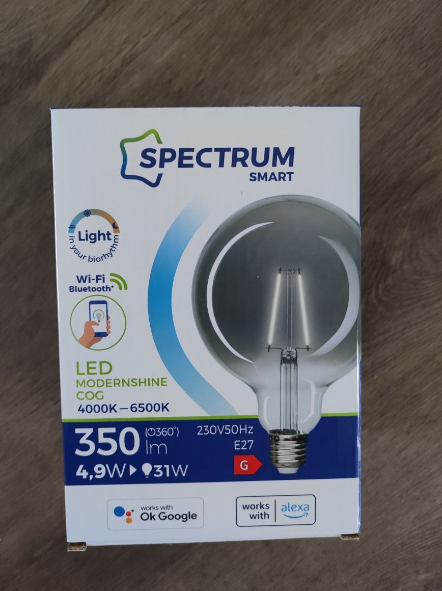 Żarówka Wi-Fi/Bluetooth Tuya LED GLOB G125 4.9W E-27 COG 230V CCT+DIM