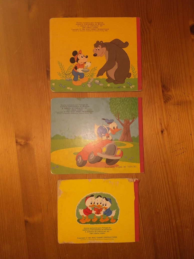 3 mini livros raros walt disney anos 80