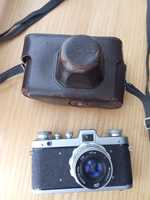 aparat fotograficzny zaria zestawie z obiektywem industar F2.8  ZSRR