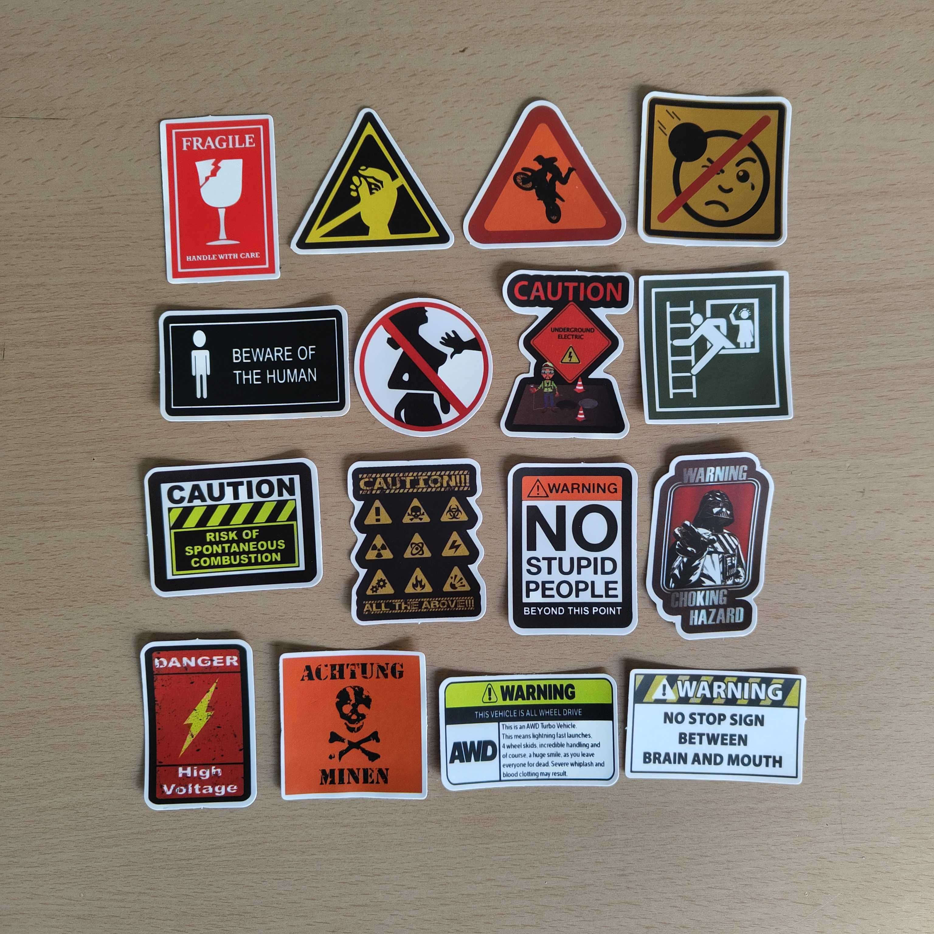 50 Autocolantes Stickers Avisos Warning