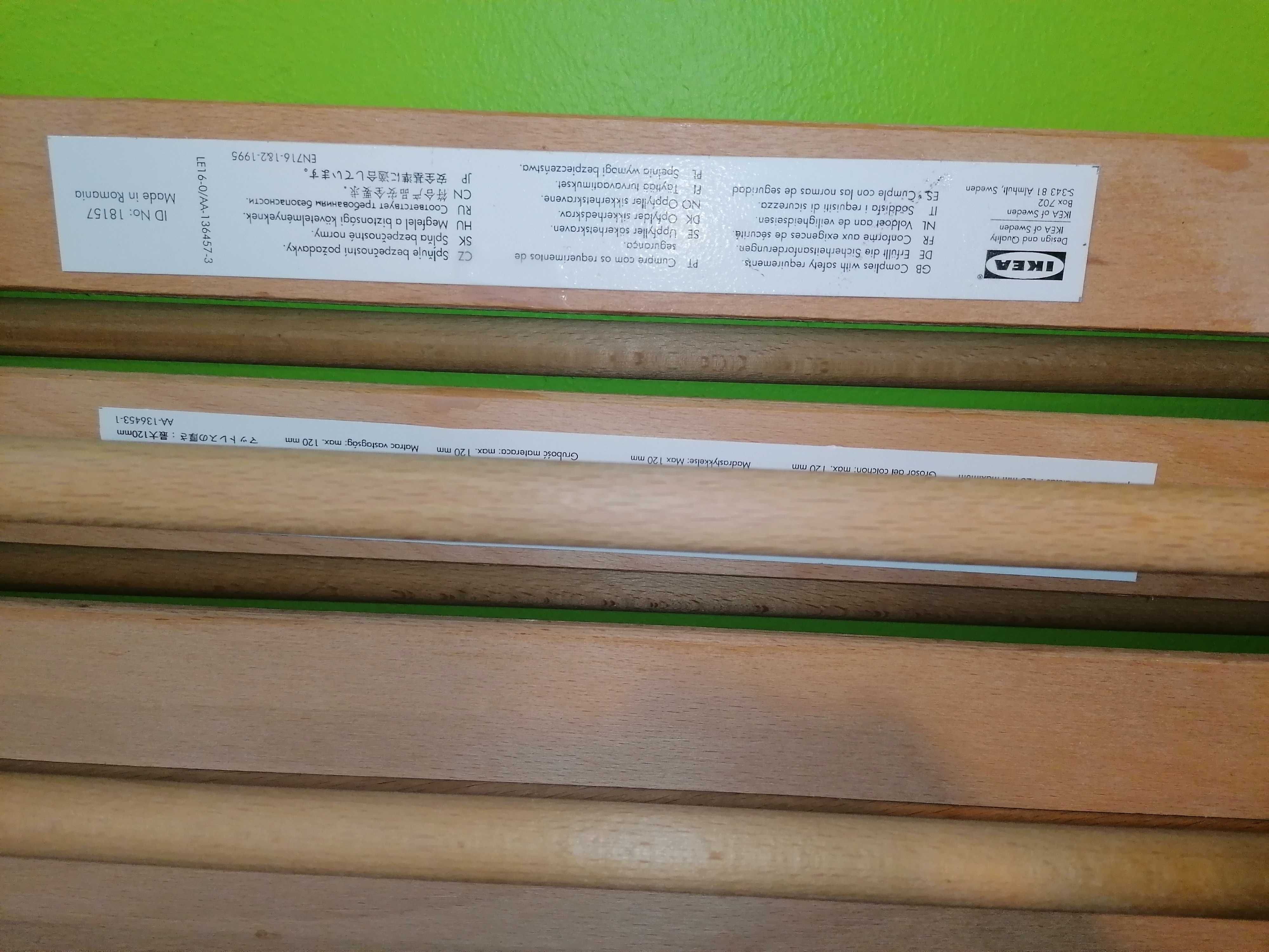 łóżeczko drewniane Ikea - na kółkach