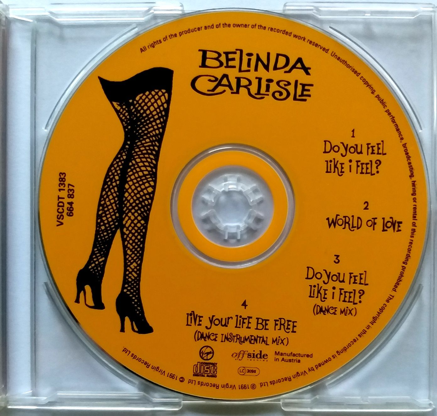 CDs Belinda Carlisle Do You Feel Like A Feel 1991r