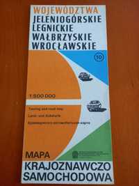 Mapa Krajoznawczo Samochodowa Województwa Jeleniogórskie 1994rok