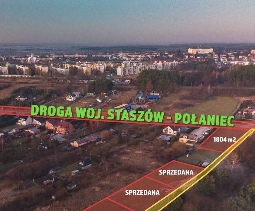 Działka budowlana 10ar - media+droga