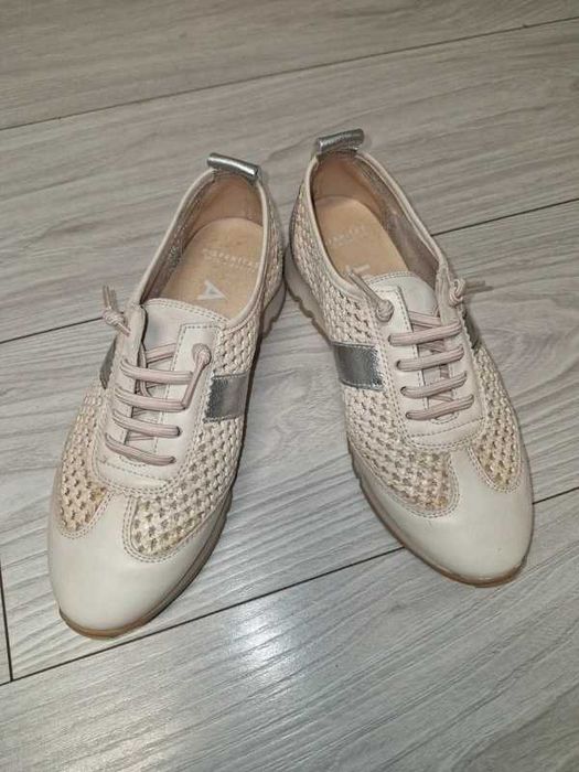 Sneakersy Hispanitas siatkowane skórzane