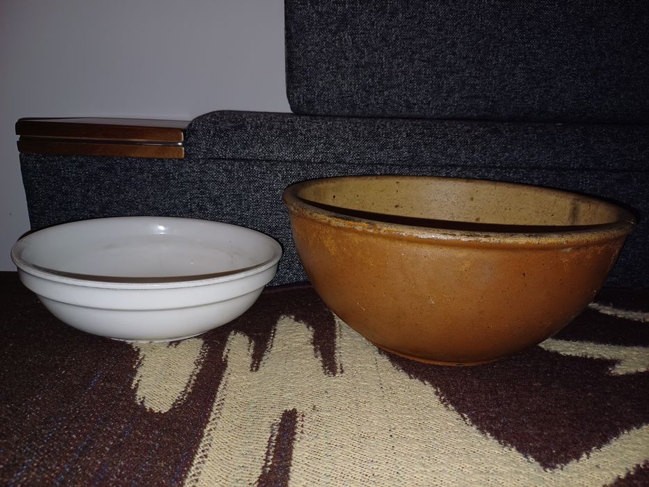 Zabytkowe 2x miska makutra kamionkowa PRL-u stara