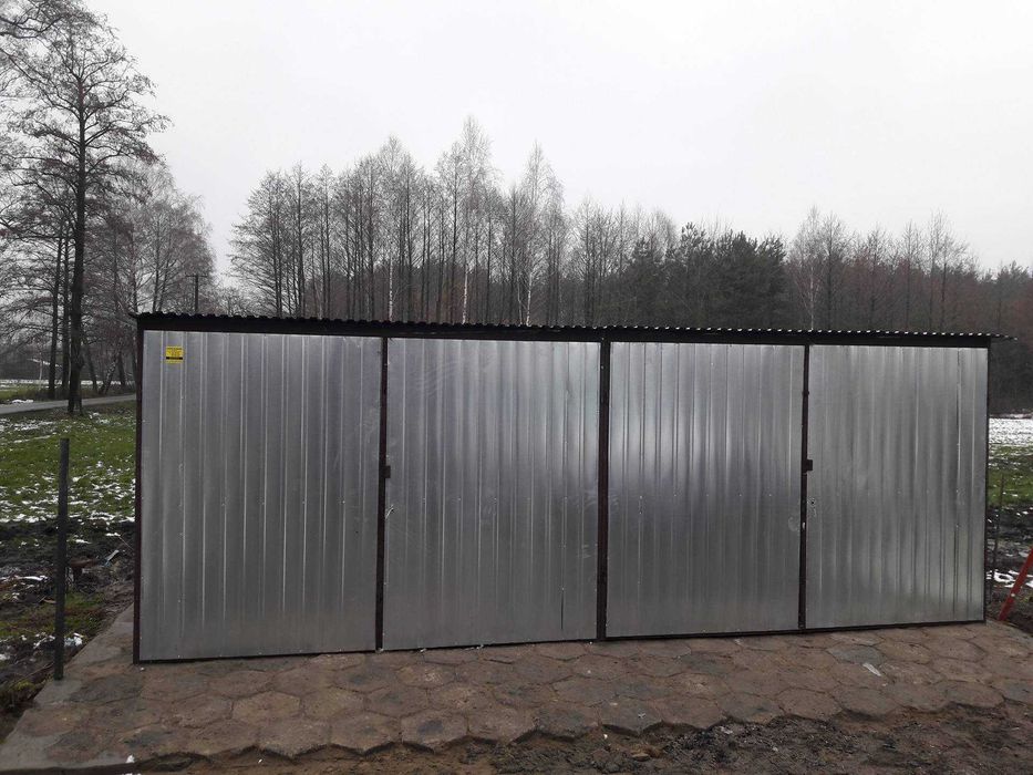 Garaż blaszany na budowę 3x5 4x5 Wzmocniony Trapez BLACHY-Producent