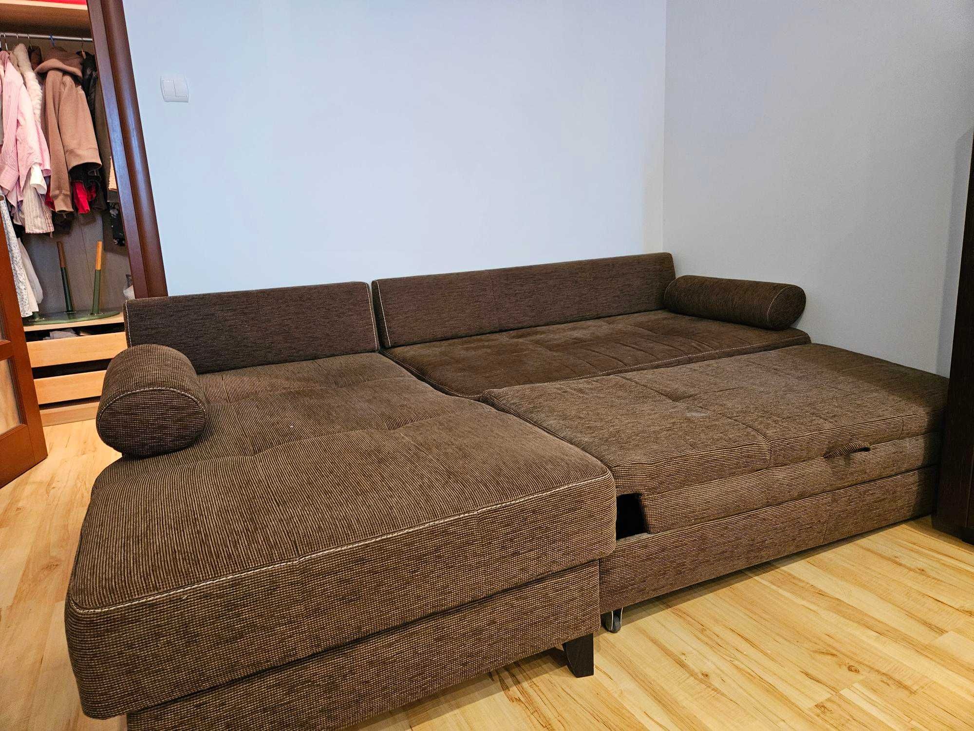 Sofa kanapa narożnik rozkładana z pojemnikiem na pościel