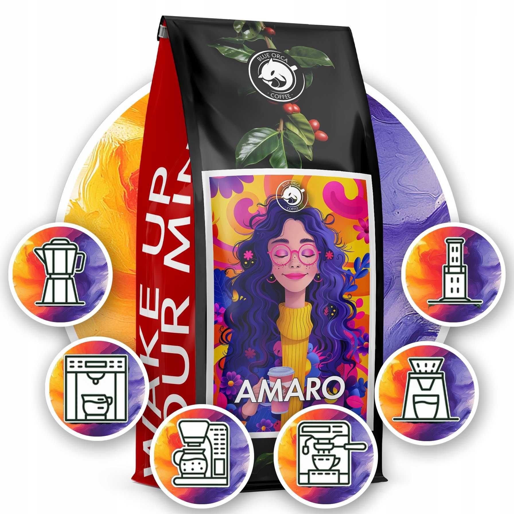 Kawa ziarnista 1kg x2 Amaro & El Suno Świeżo Palona 100% ARABICA