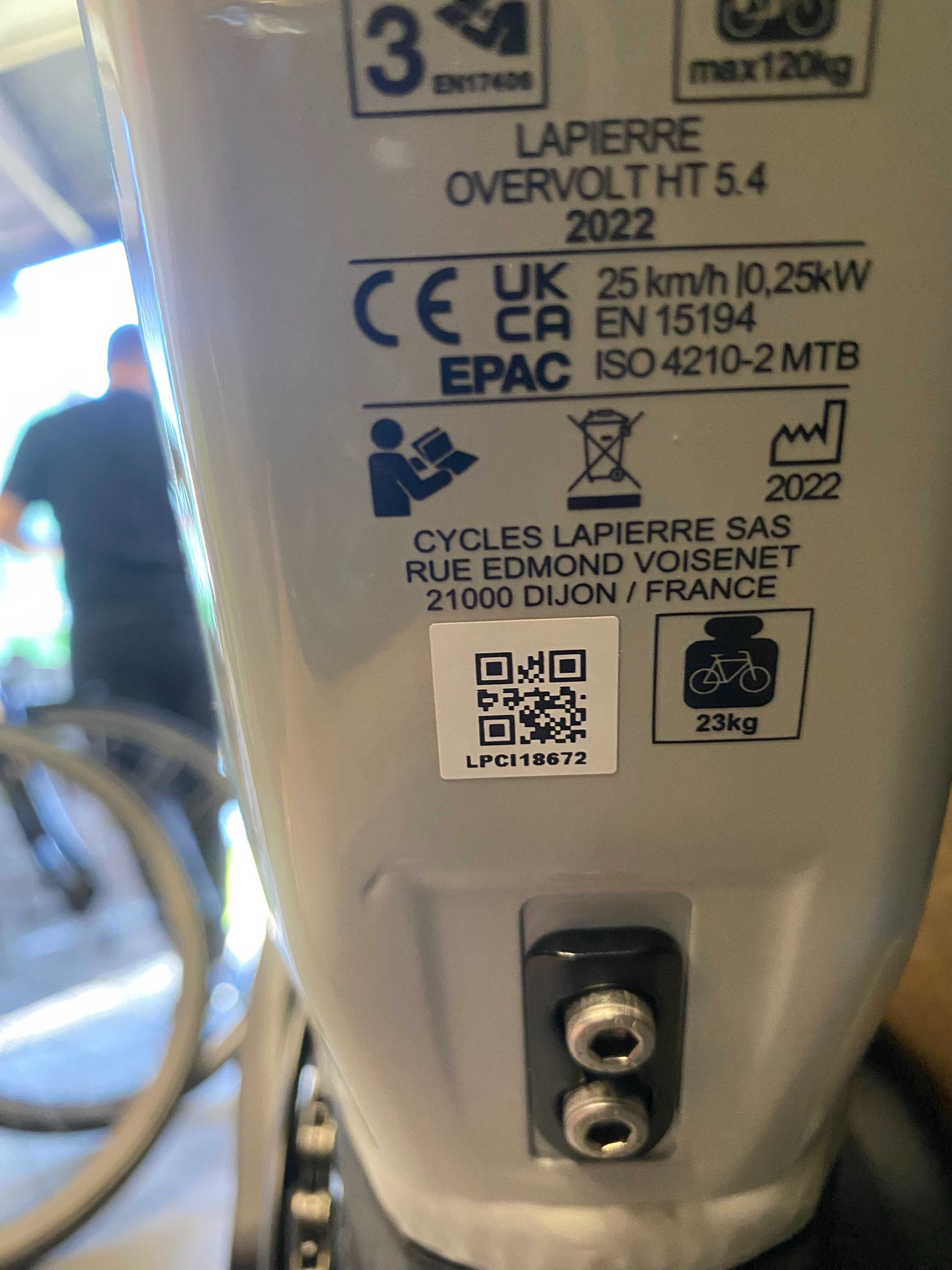 Rower MTB elektryczny LAPIERRE OVERVOLT HT 5.4!!! NOWY!!! Deore 10s!!!