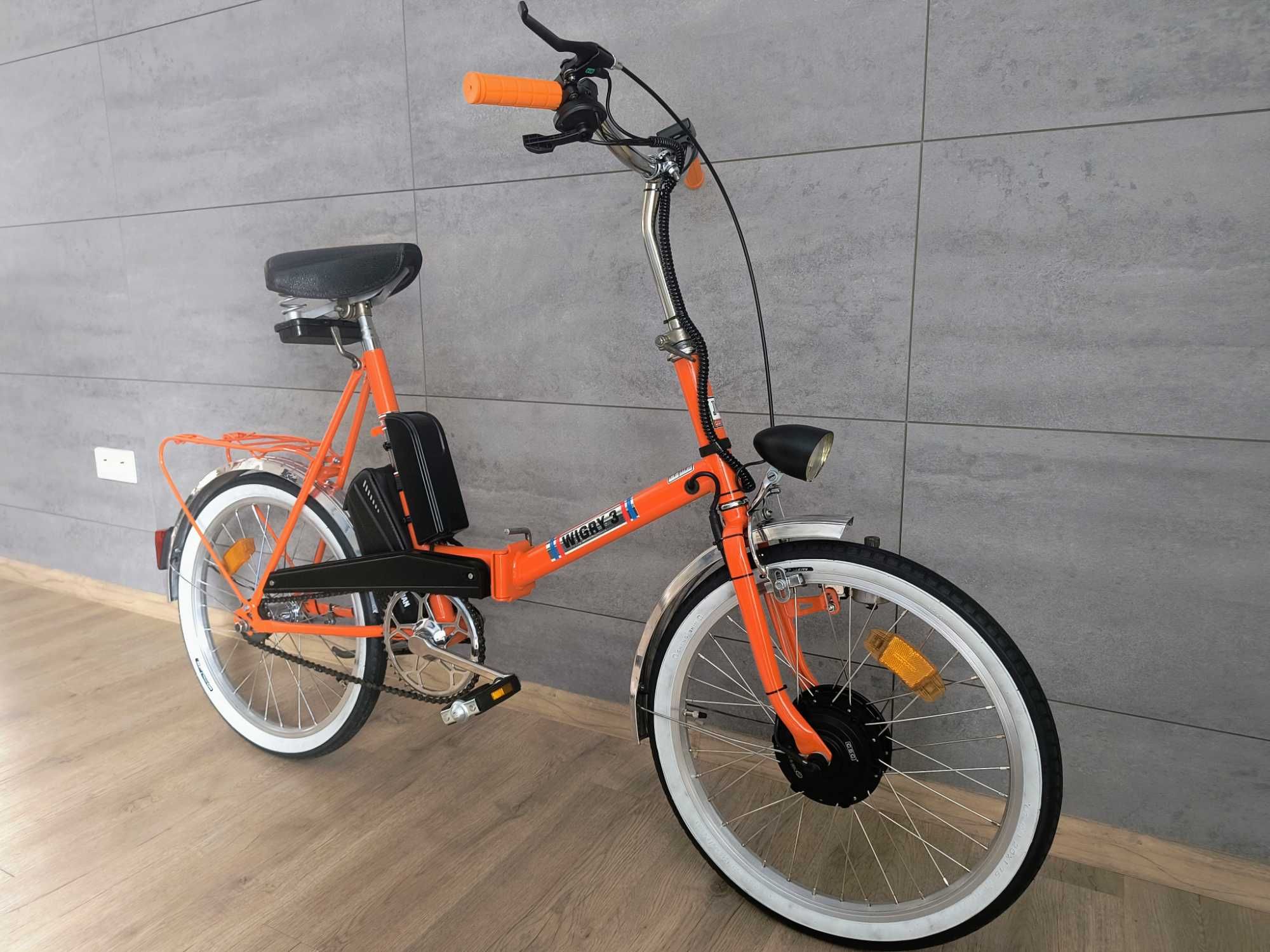 Wigry 3, e-wigry, rower elektryczny, klasyk PRL - pomarańczowy
