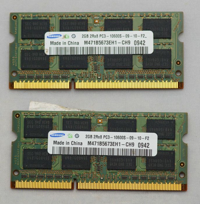 Samsung 4GB Kit (2x 2GB) DDR3 Laptop RAM - SO-DIMM PC3-10600S