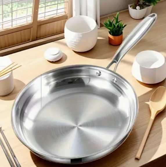 Тонка сковорода з нержавіючої сталі 27 см, Сковорода з тонким дном.