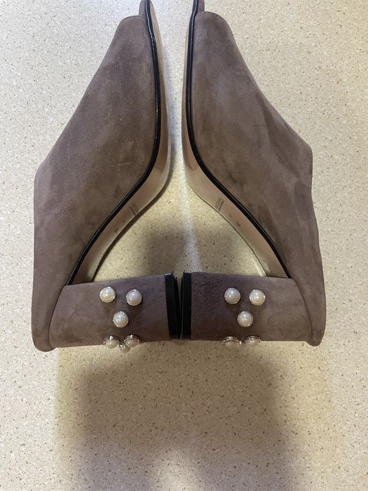 Сабо замша на каблуке