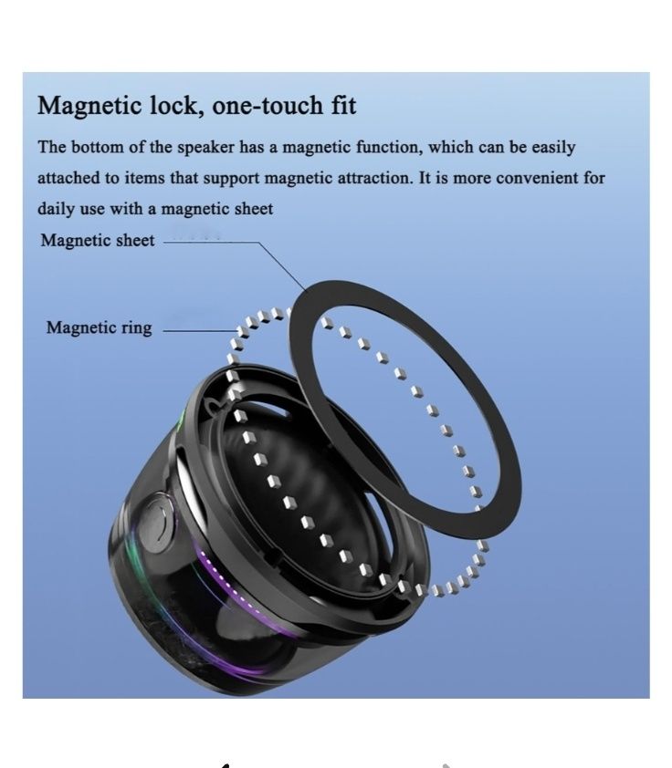 Coluna Bluetooth Magnética Led