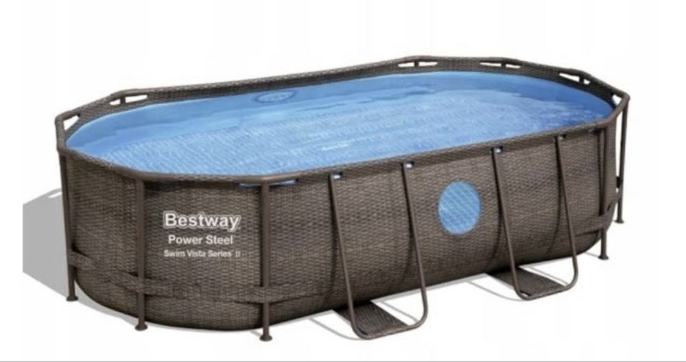 Basen stelażowy Bestway 427x250x100, pojemność 7 250 l. Rattan brązowy