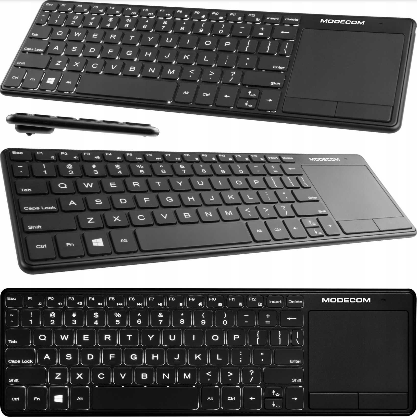 Bezprzewodowa klawiatura+touchpad MODECOM MC-TPK2 Voyager PODŚWIETLANA