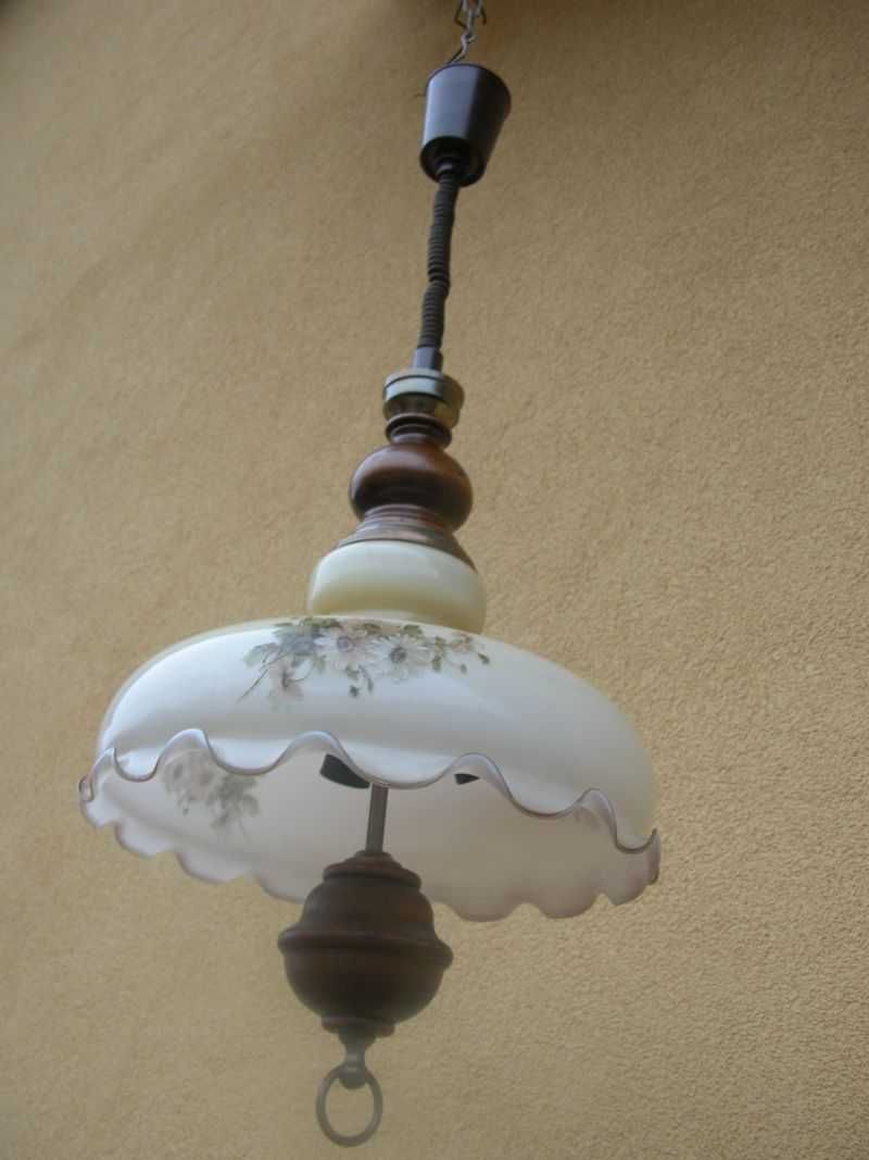 kolekcjonerska lampa stary żyrandol z regulacją wysokości