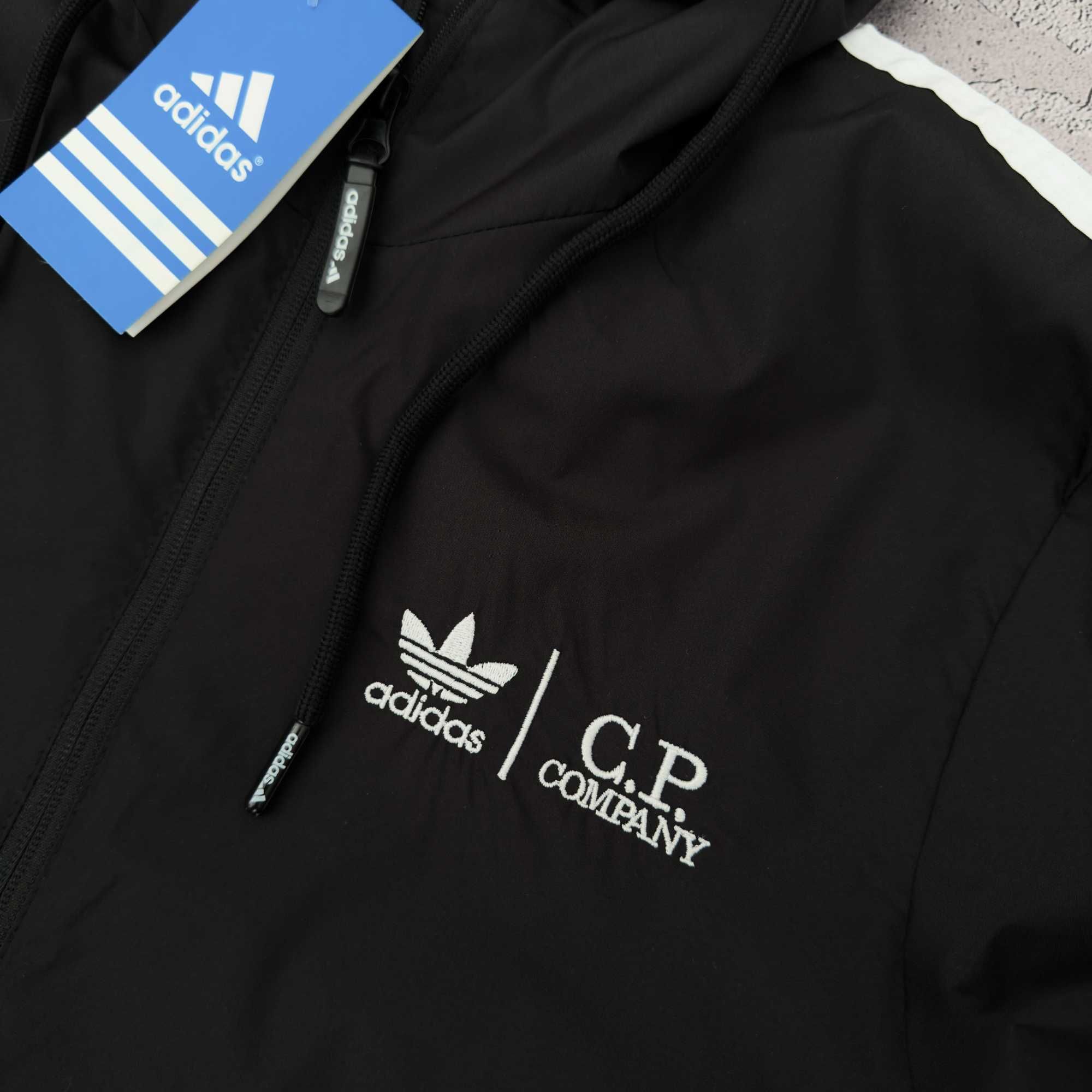 Вітрівка Adidas x C.P. Company | Водовідштовхувальна плащівка | Чорна