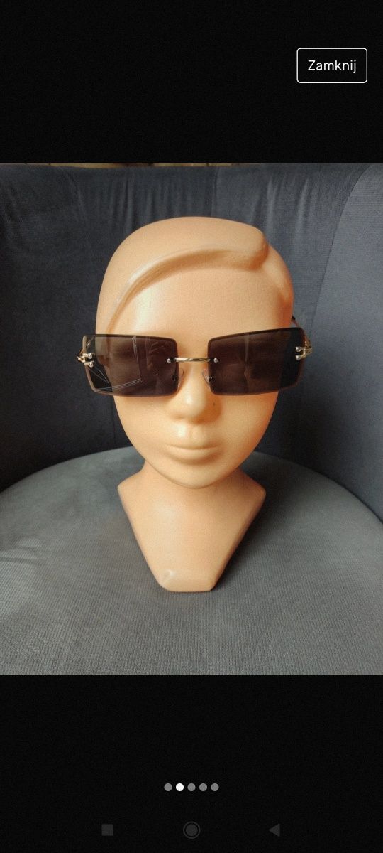 Nowe czarne okulary przeciwsłoneczne damskie