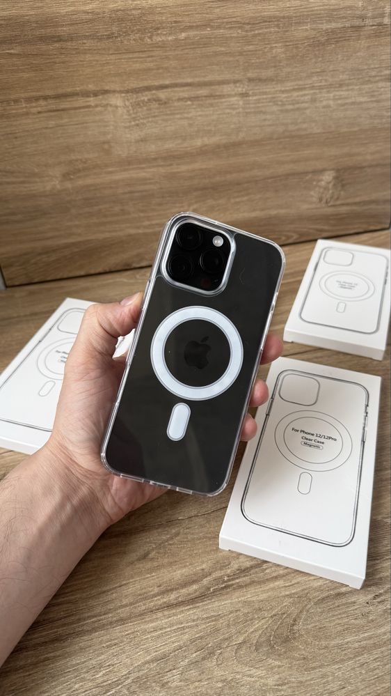 Чехол iphone 16 pro max Clear Case MagSafe противоударный прозрачный