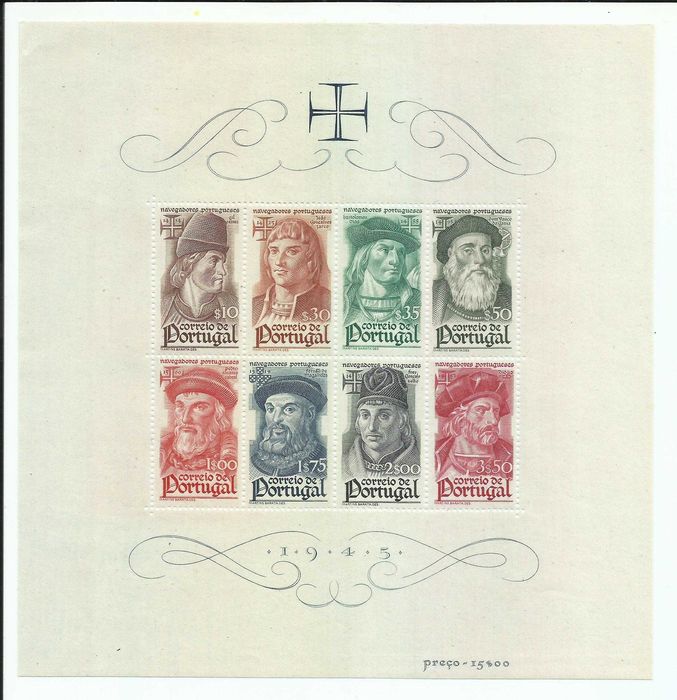 Selos portugueses – Bloco Navegadores Portugueses – 1945