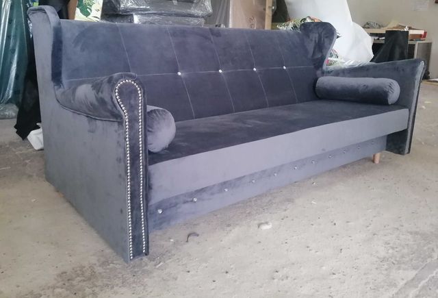 RATY sofa uszak rozkładana kanapa wersalka z kryształkami GLAMOUR