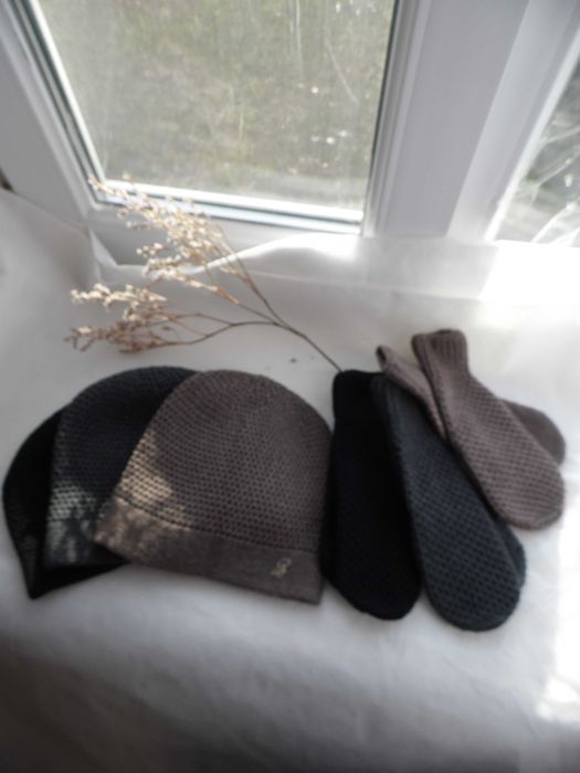 Комплект шапка і рукавички 50 шерсть 50 пан