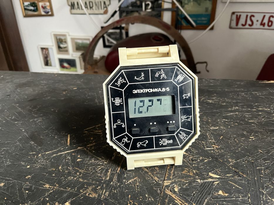 Zegar scienny/stojacy Elektronika 8-5 ZODIAK CCCP retro vintage prl