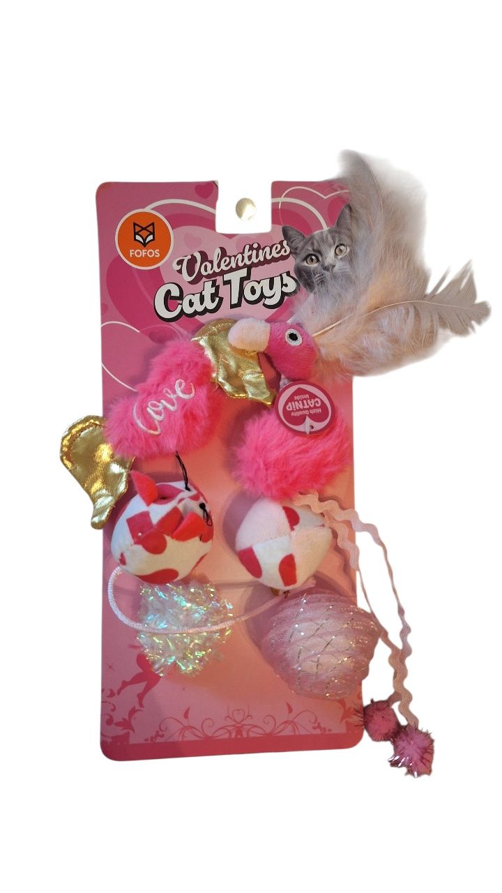 Zestaw walentynkowych zabawek dla kota z USA - VALENTINES CAT TOYS