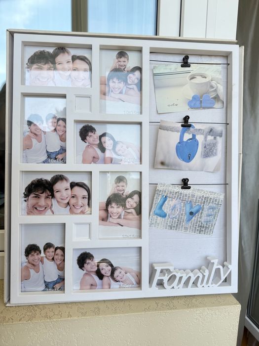 Коллаж рамка со стеклом большая фоторамка