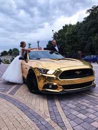Wypożyczalnia, Wynajem Samochód do ślubu Złoty Mustang Audi Maserati