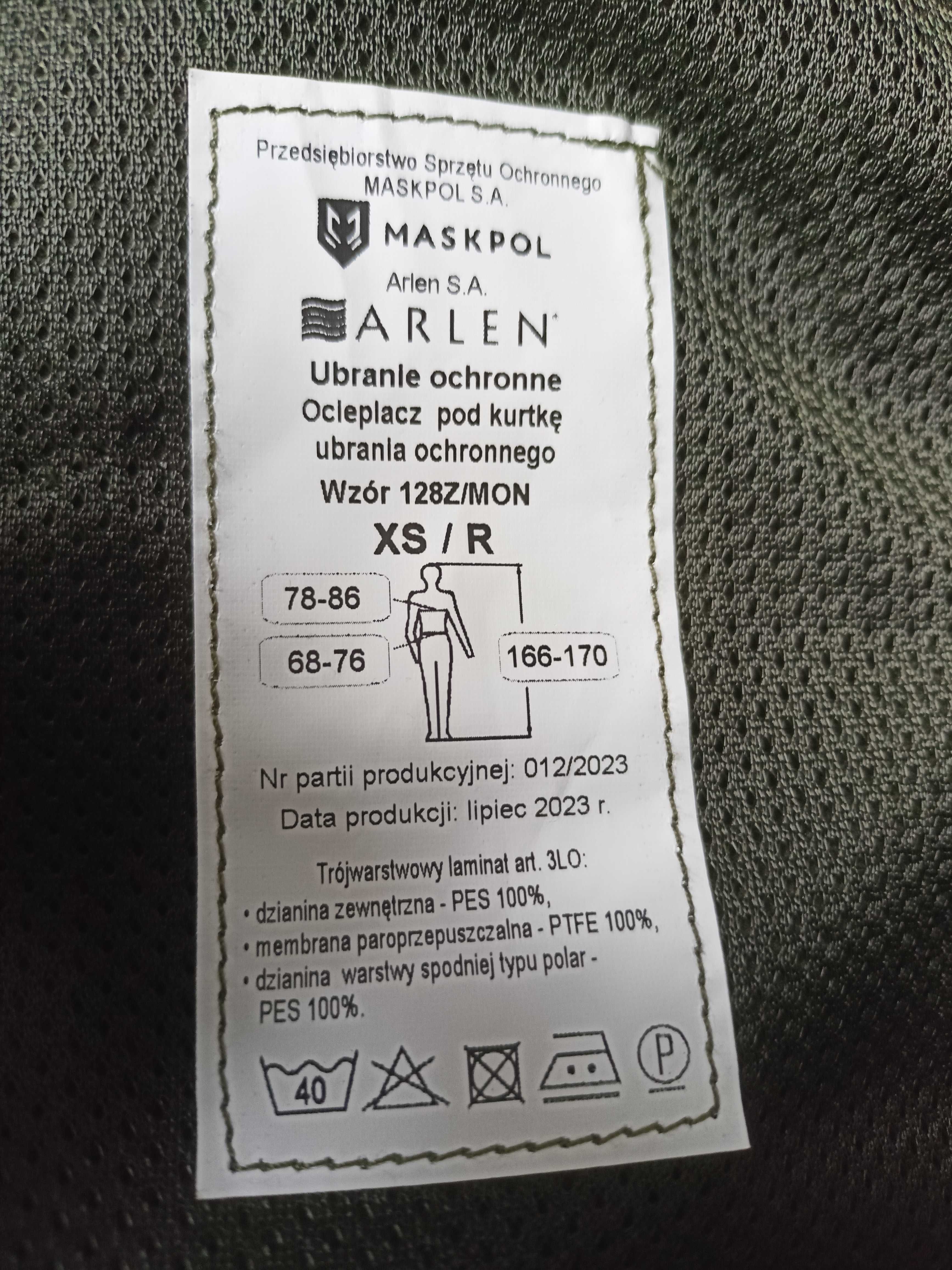Softshell ocieplacz ubranie ochronne wz 128Z goreteks gore-tex XS/R