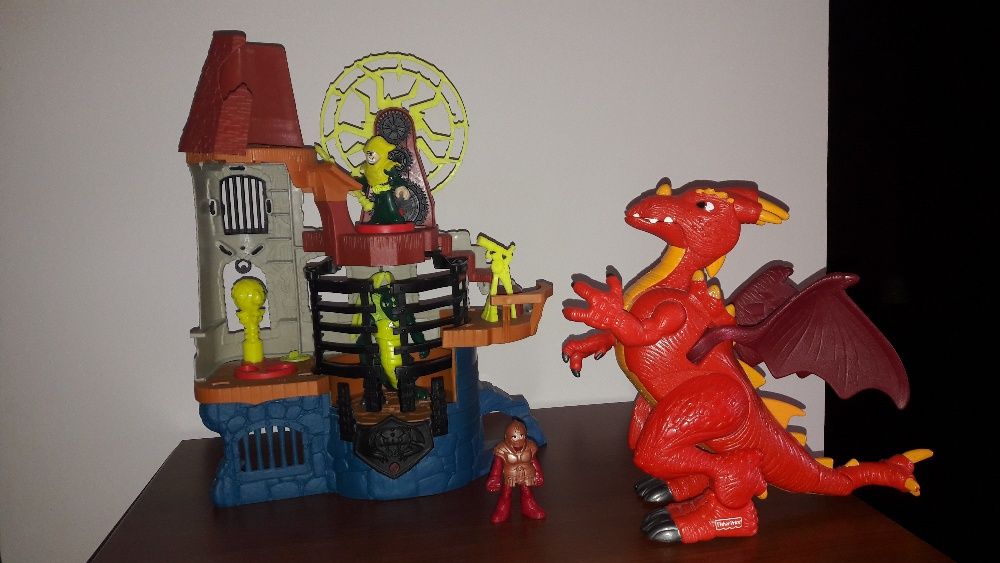 Zestaw Fischer Price interaktywny zamek i smok stan wzorowy mało używa