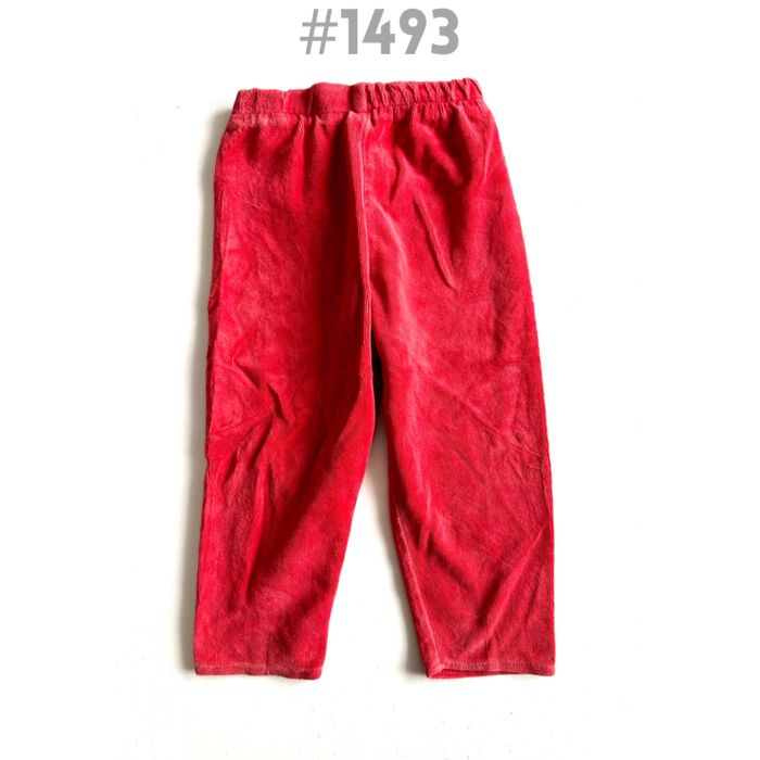 Spodnie czerwone dresowe welurowe 18-24msc 1,5-2lata 86-92cm #1493