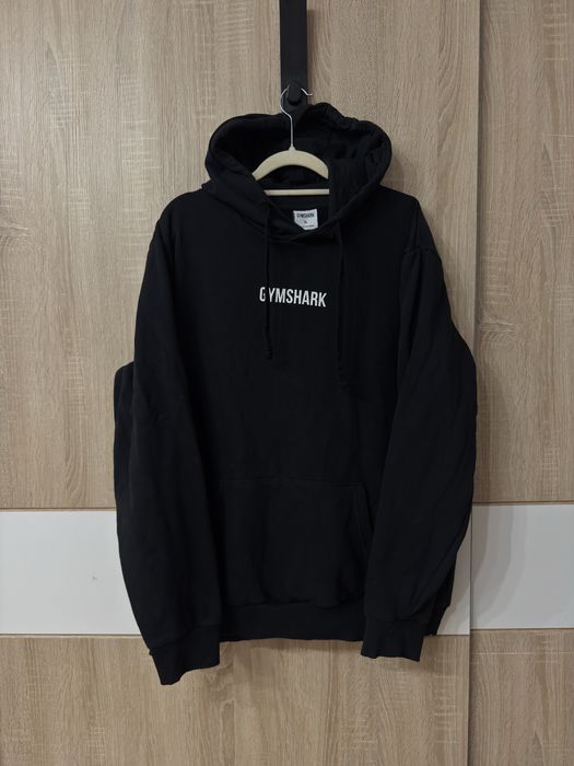 Bluza Gymshark XL czarna hoodie logowana siłownia big logo