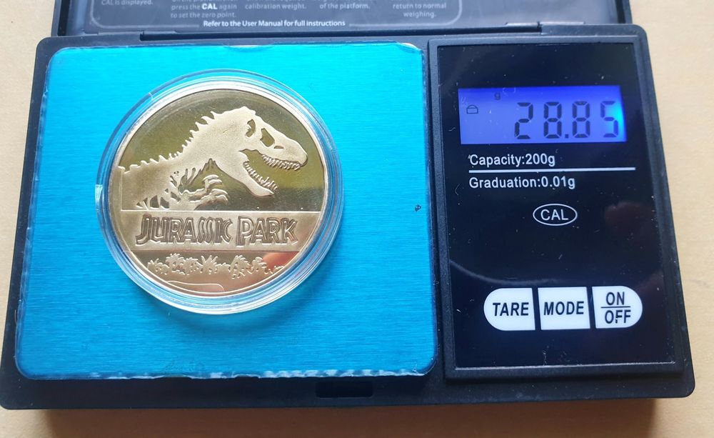 Medal park jurajski jurassic park dinozaur