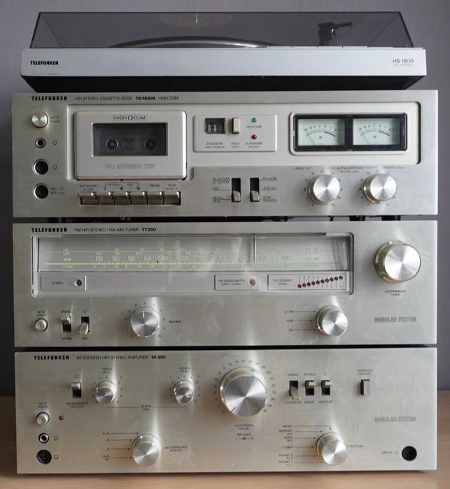 Wieża Vintage Telefunken Wzmacniacz + Tuner + Magnetofon + Gramofon
