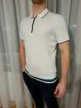 Biała koszulka polo Hugo Boss, zamek half zip, Paras 02