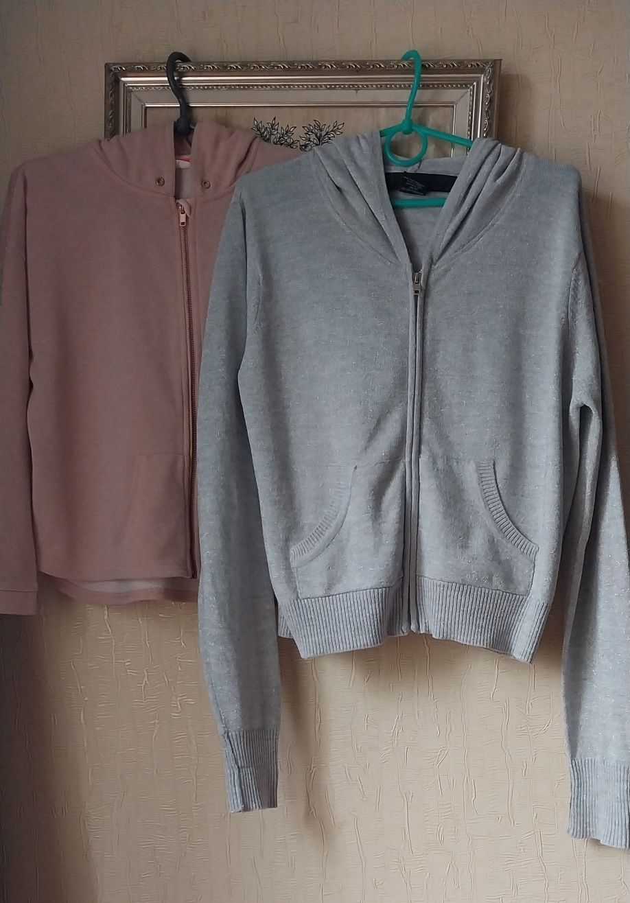Худи кофта на молнии  с металлическим блеском H&M   и др